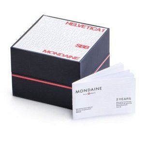 Mondaine White and Black Watch Box